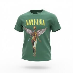 Nirvana In Utero Angel Green Band T-Shirt Men’s L/XL Cotton